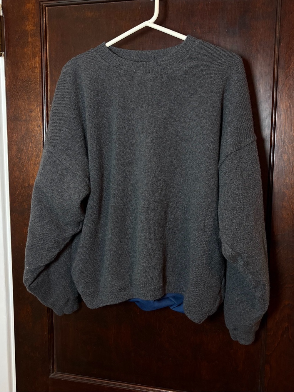 Vintage 90s Atlantic Rancher Lined Wool Crewneck Sweater Men's Size Large Gray